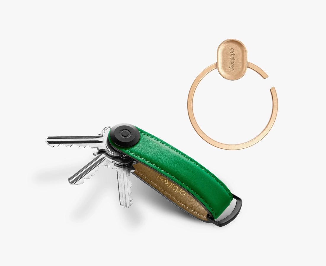 Orbitkey Leather Key Organiser + Ring V2 Bundle