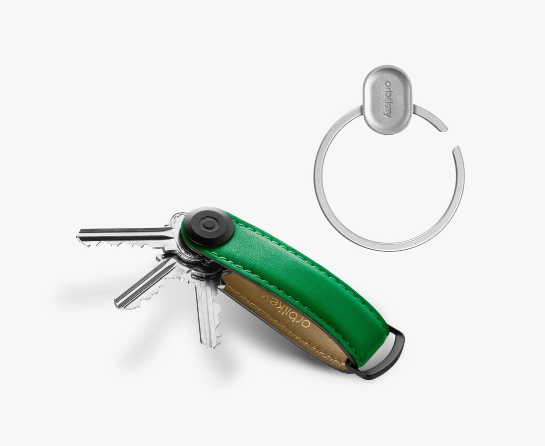 Orbitkey Leather Key Organiser + Ring V2 Bundle