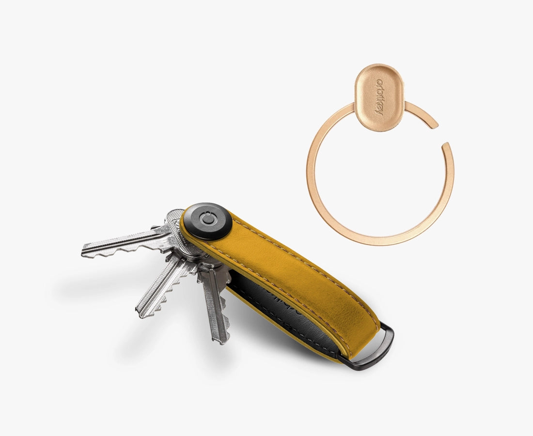 Orbitkey Leather Key Organiser + Ring V2 Bundle