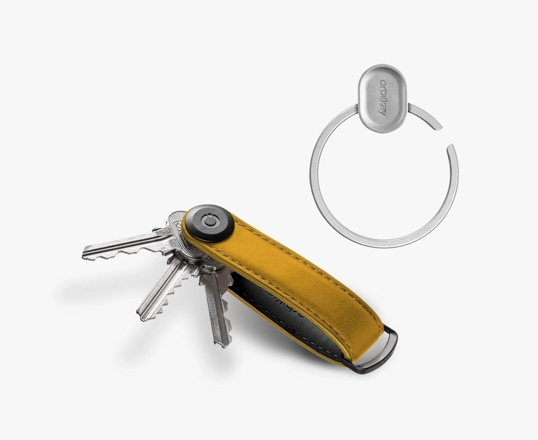 Orbitkey Leather Key Organiser + Ring V2 Bundle