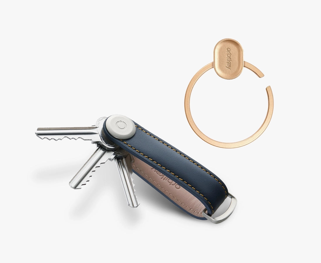 Orbitkey Leather Key Organiser + Ring V2 Bundle