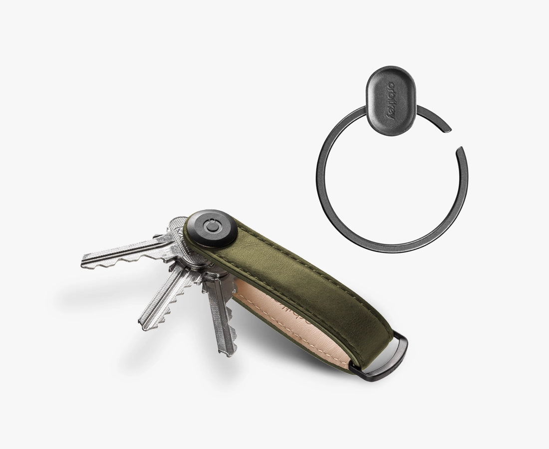 Orbitkey Leather Key Organiser + Ring V2 Bundle