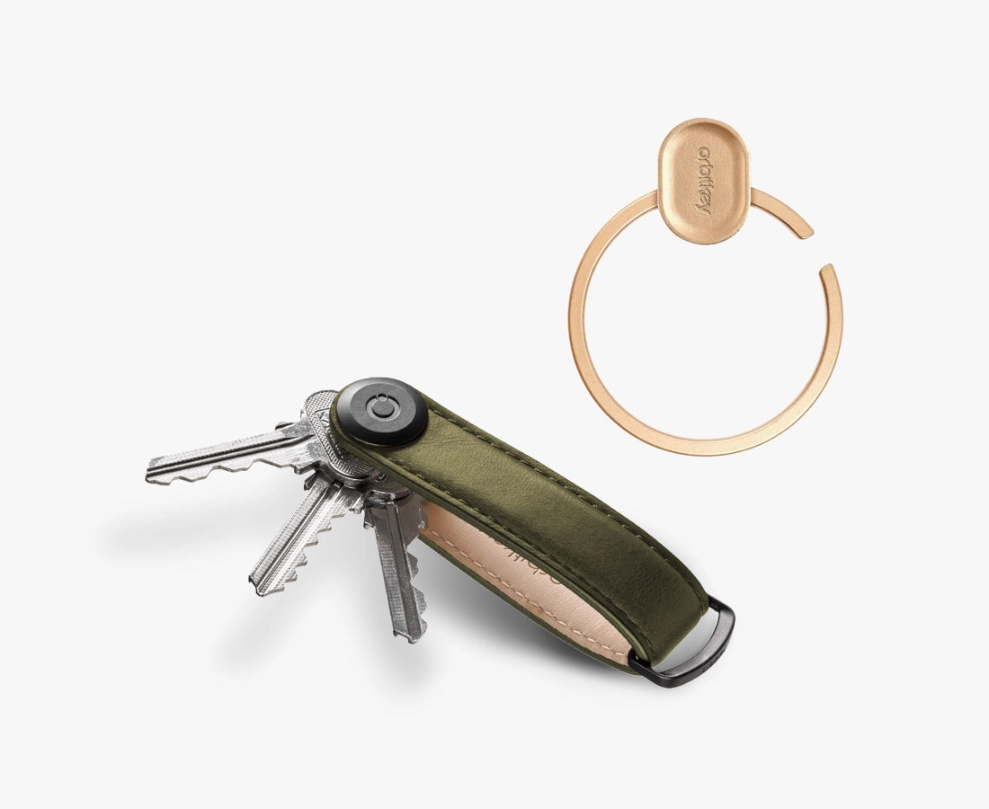 Orbitkey Leather Key Organiser + Ring V2 Bundle