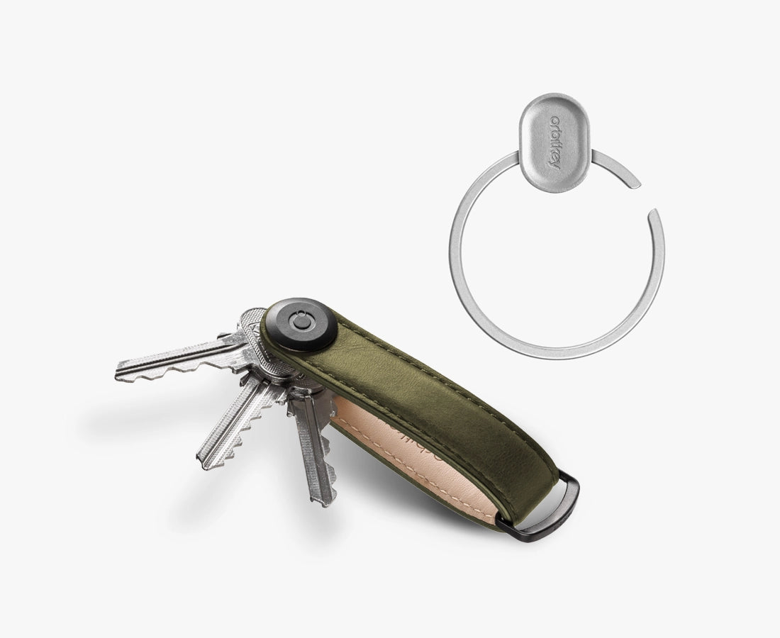 Orbitkey Leather Key Organiser + Ring V2 Bundle