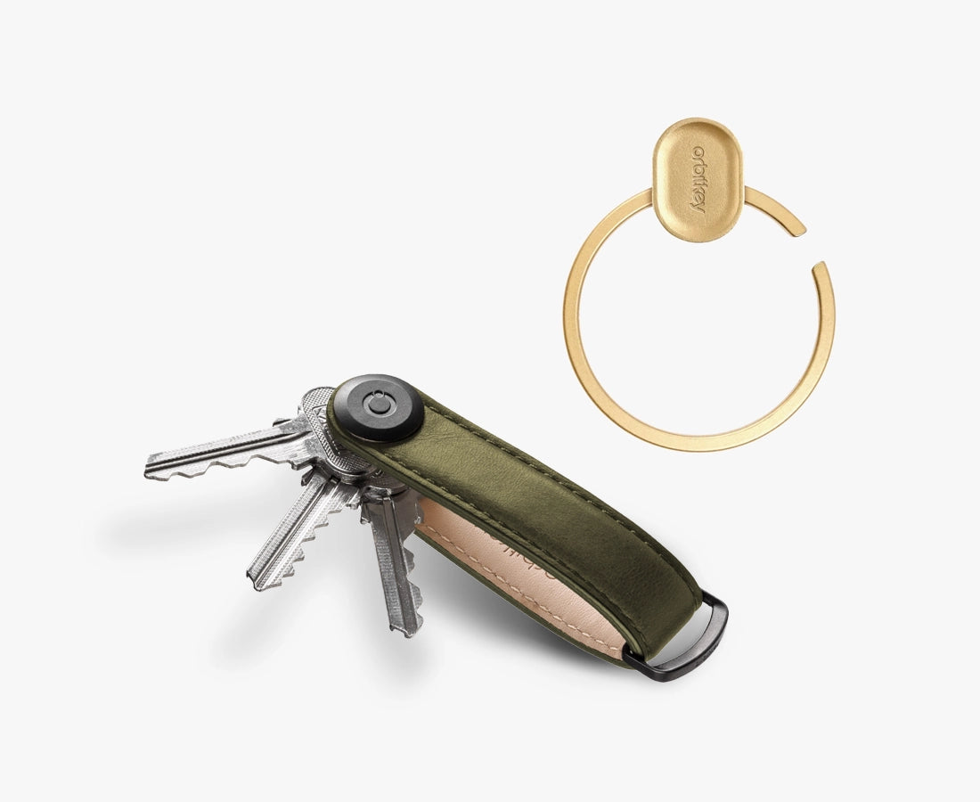 Orbitkey Leather Key Organiser + Ring V2 Bundle