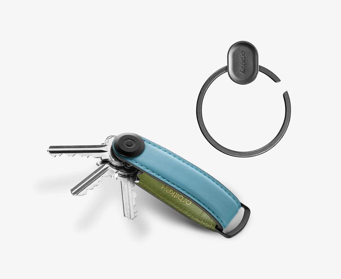 Orbitkey Leather Key Organiser + Ring V2 Bundle