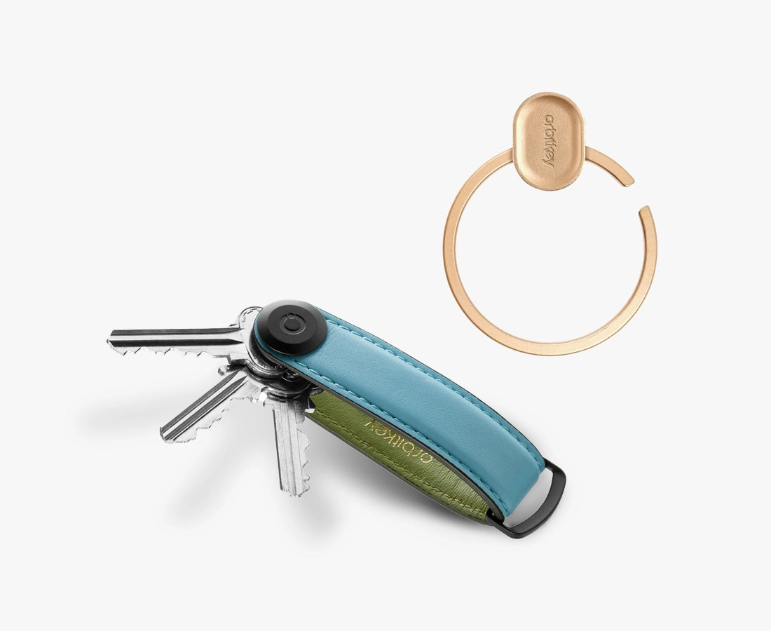 Orbitkey Leather Key Organiser + Ring V2 Bundle