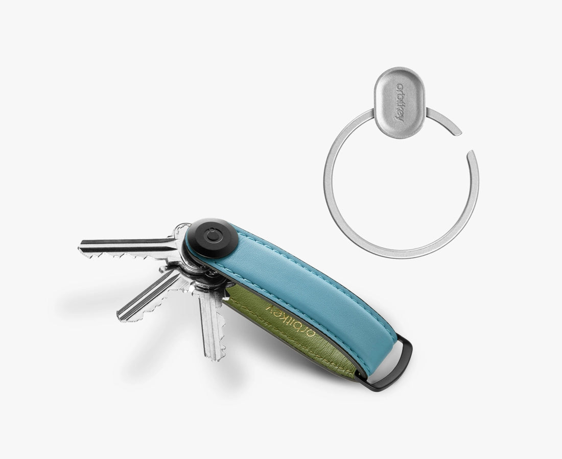 Orbitkey Leather Key Organiser + Ring V2 Bundle