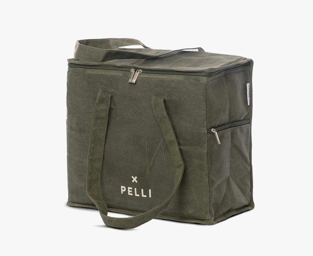 Pelli 'Chill Homie' Large Cooler Bag (Waxed Canvas) Army Green