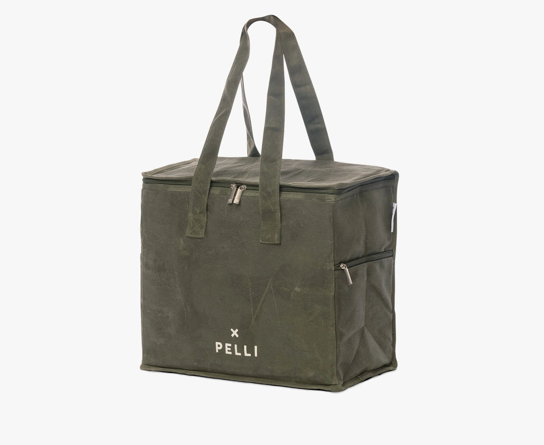Pelli 'Chill Homie' Large Cooler Bag (Waxed Canvas) Army Green