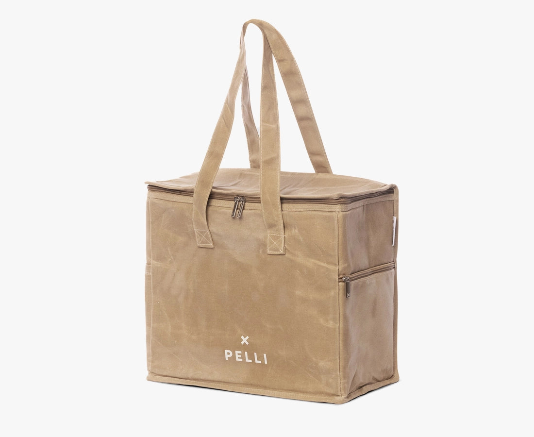 Pelli 'Chill Homie' Large Cooler Bag (Waxed Canvas) Tan