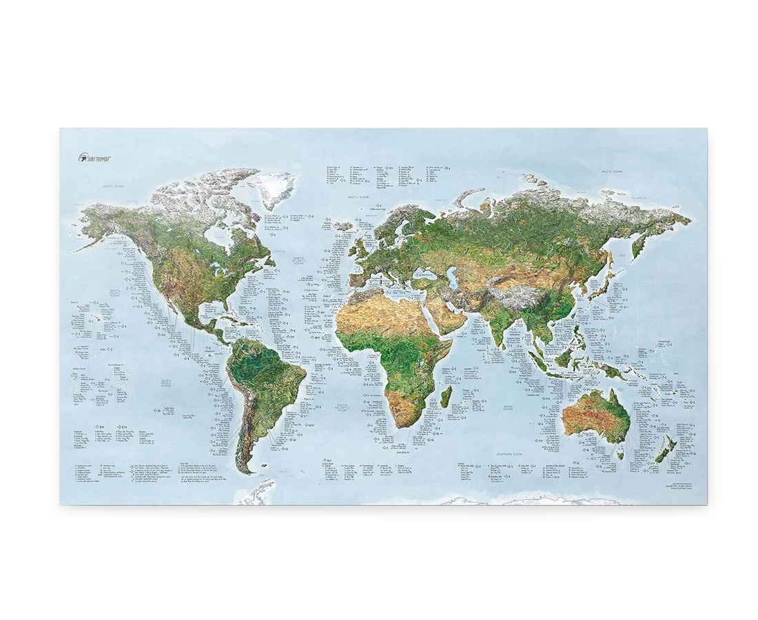 Awesome Maps Surf Trip Map Re-Writable "Green Map" Edition Poster