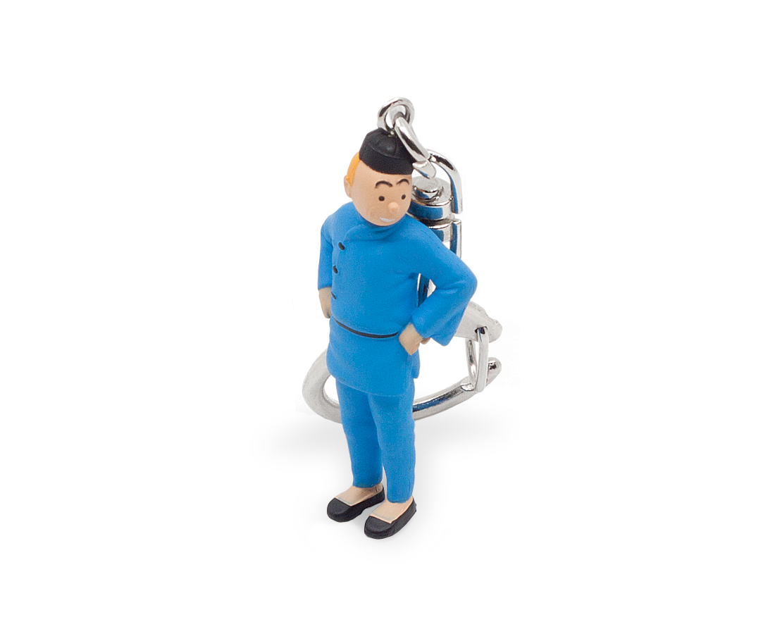 Tintin from Blue Lotus keyring (6cm). Moulinsart. Compendium Design Store. AfterPay, ZipPay accepted.