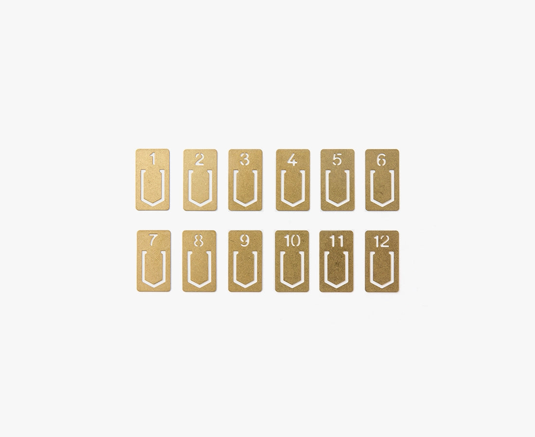 Travelers Company Japan Brass Number Paper Clips Set of 12