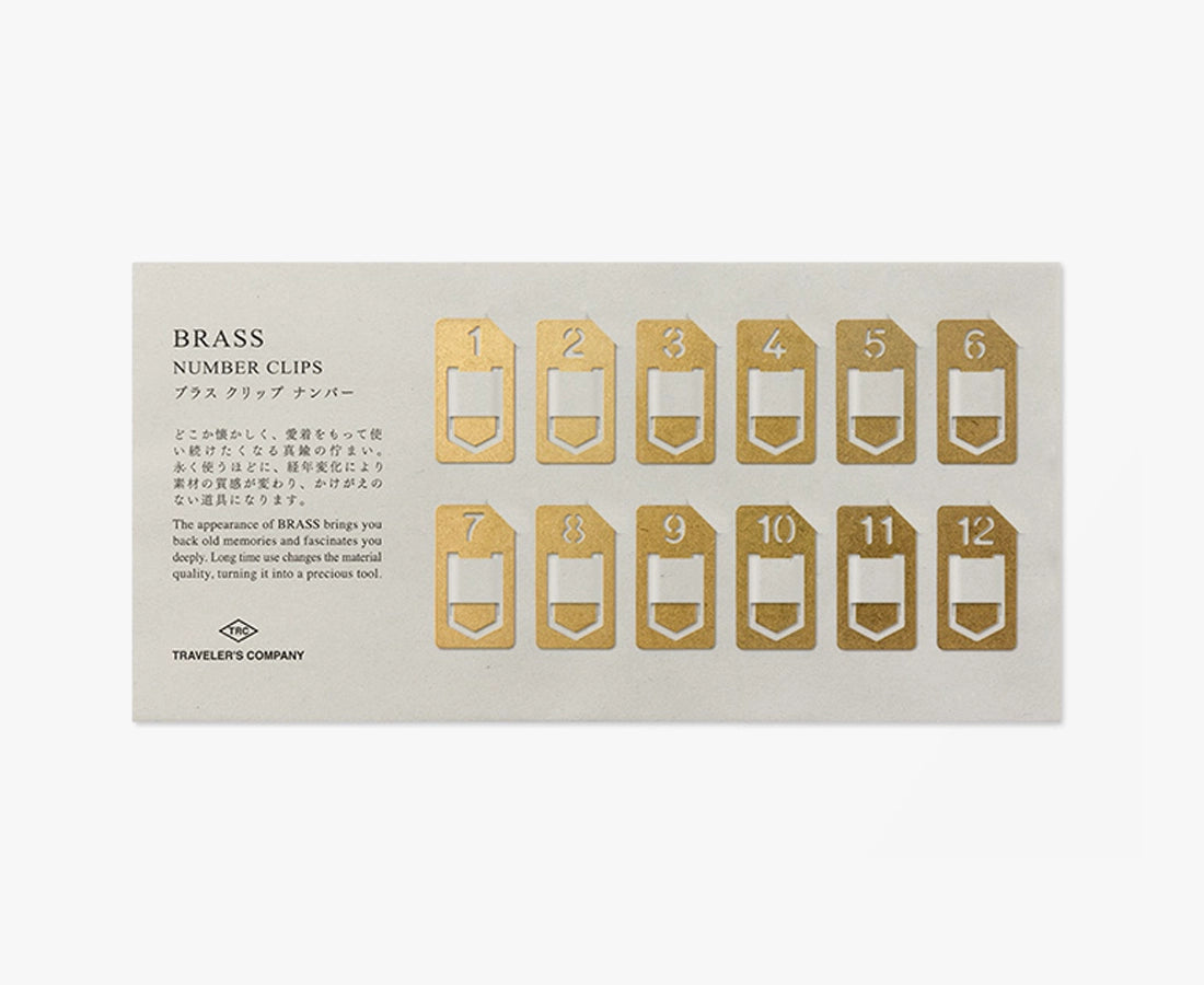 Travelers Company Japan Brass Number Paper Clips Set of 12
