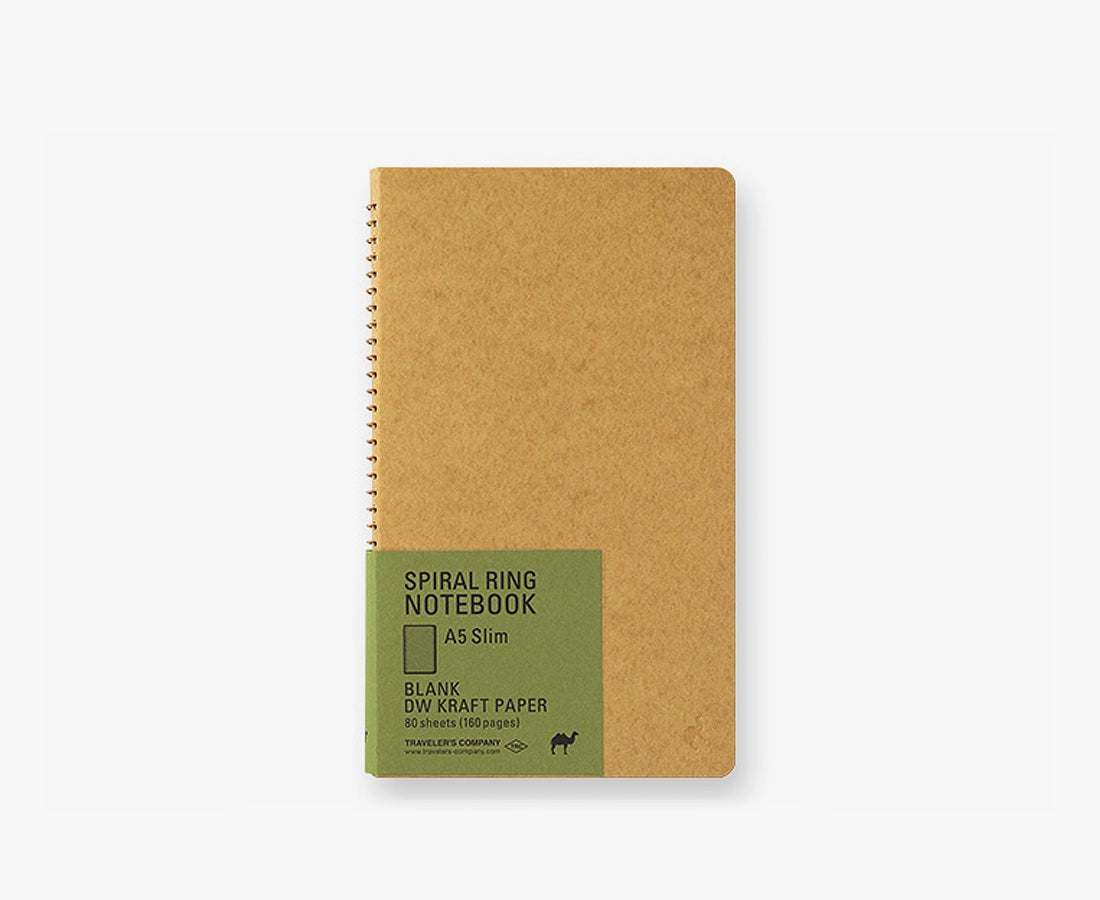 Travelers Company Japan Spiral Ring Notebook A5 Slim Blank Kraft Paper