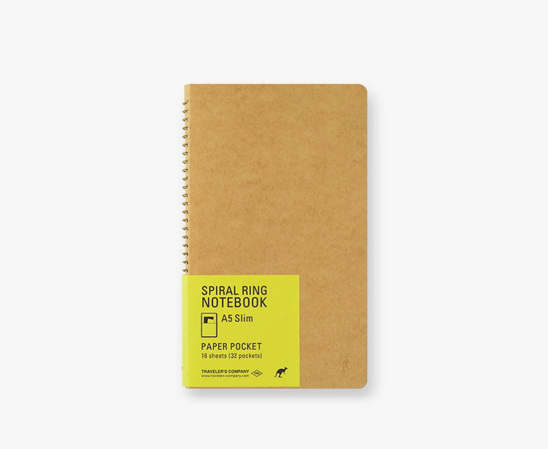 Travelers Company Japan Spiral Ring Notebook A5 Slim Paper Pocket