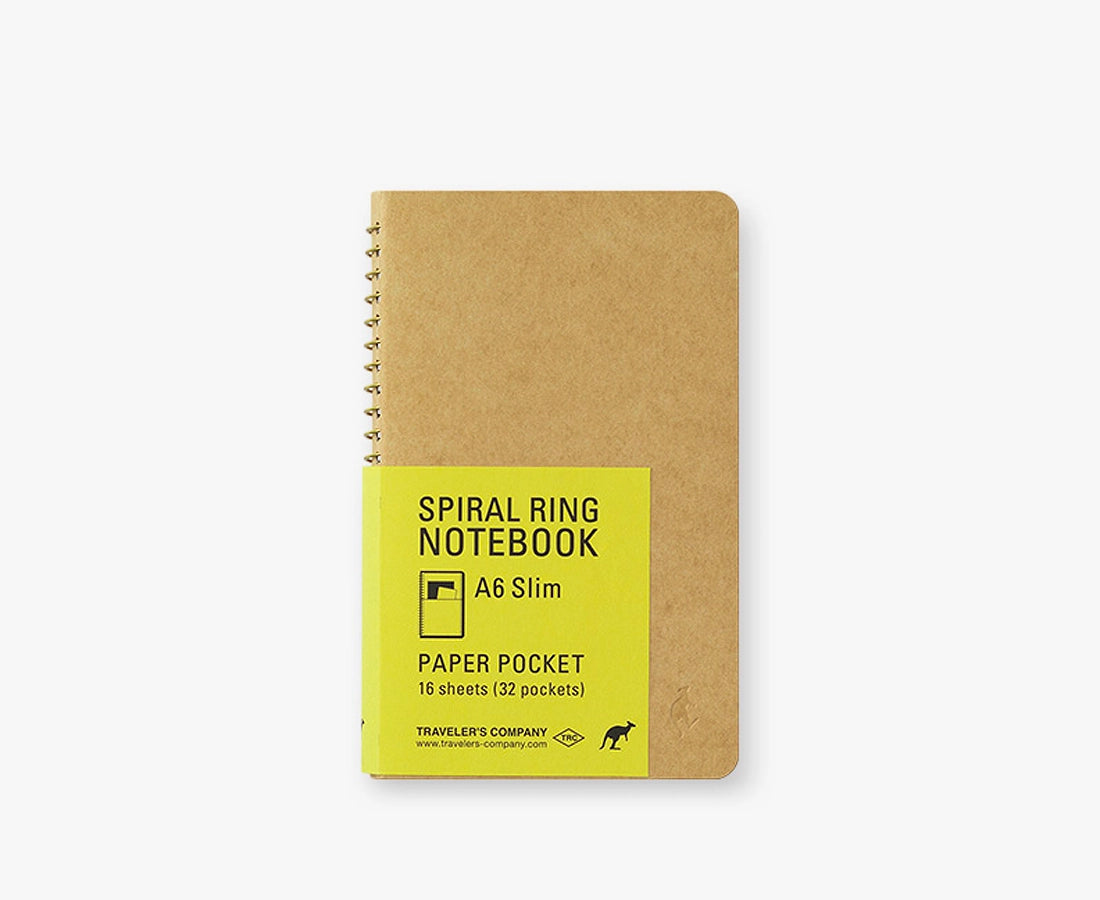 Travelers Company Japan Spiral Ring Notebook A6 Slim Paper Pocket