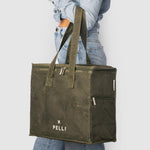 Pelli 'Chill Homie' Large Cooler Bag - Waxed Canvas Army Green