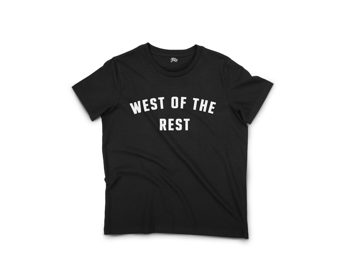 Freo Goods Co. 'West Of The Rest' Organic Cotton Tee in Black