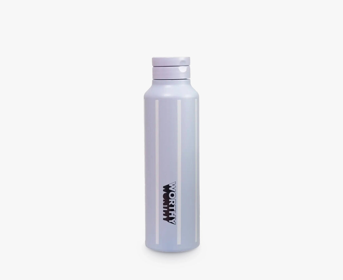 Worthy Blue Steel Striped Sugarcane 750ml Drink Bottle